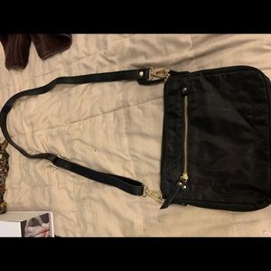 Black nylon crossbody